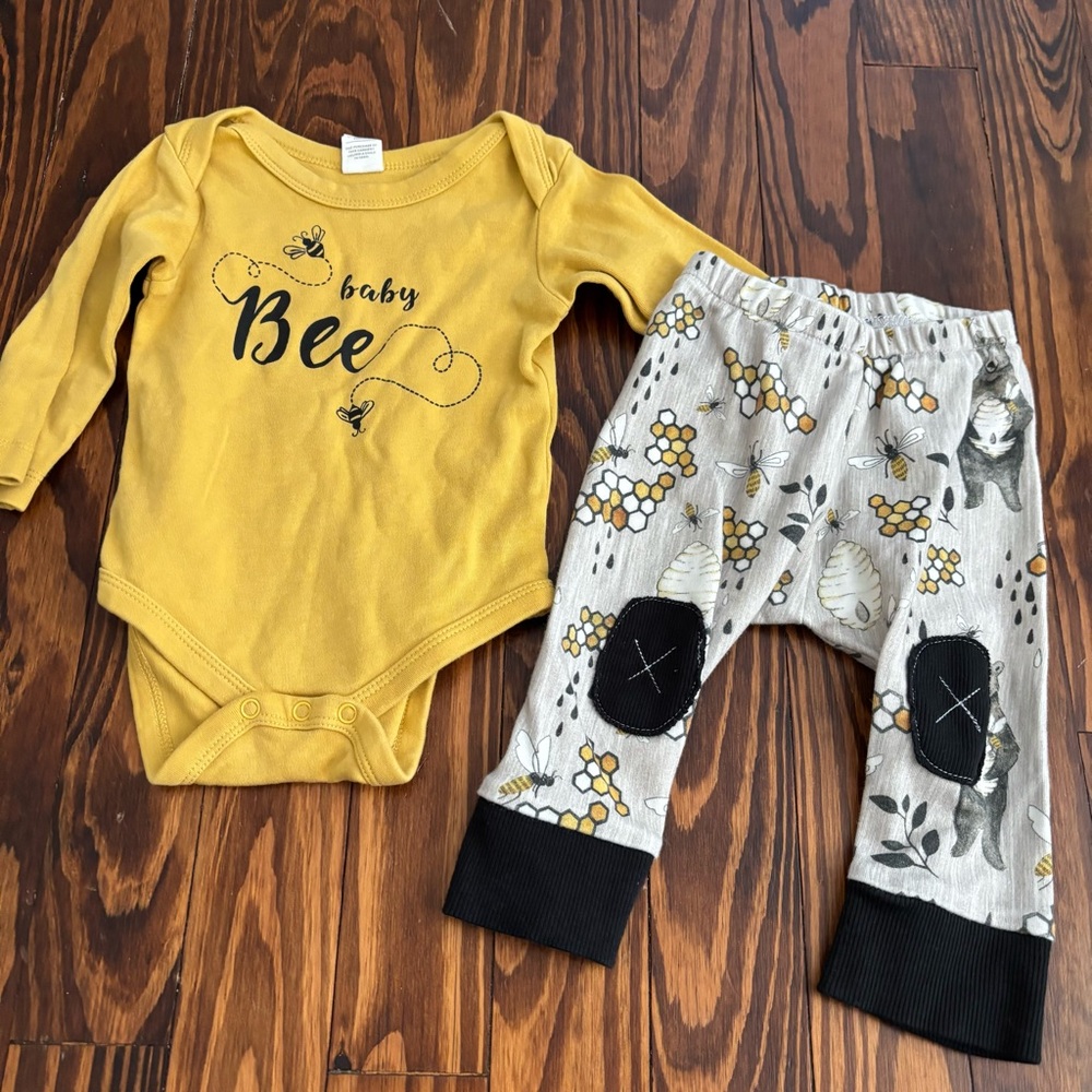 Colored Organics Alpine Baby MT Organic Cotton Bee Set Sz 3-6 mo